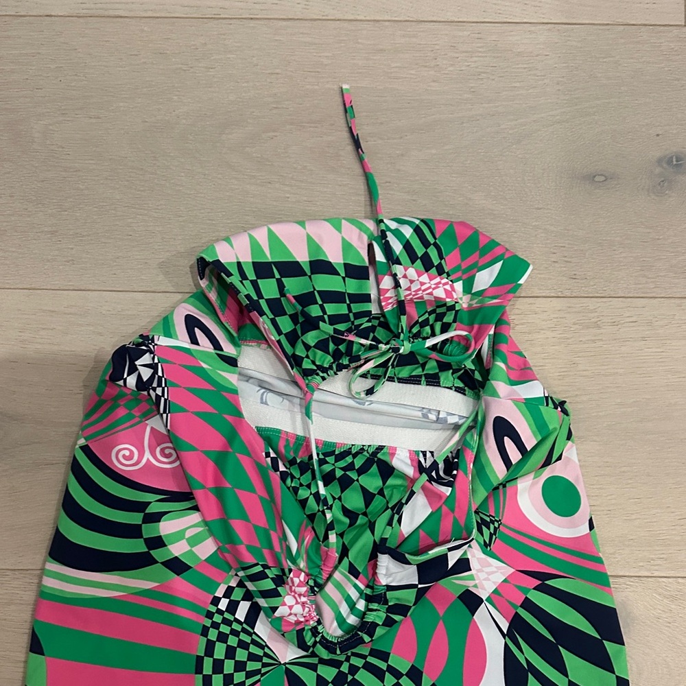Melly M Pink and Green Halter Top - Picture 6 of 6